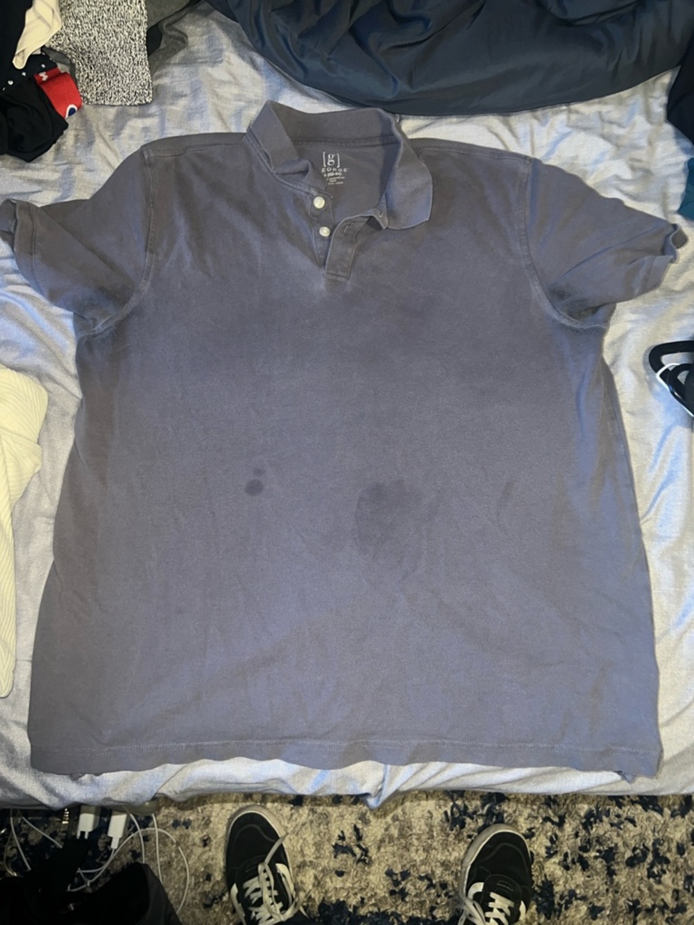 George Men's Polo Shirt in Faded Blue